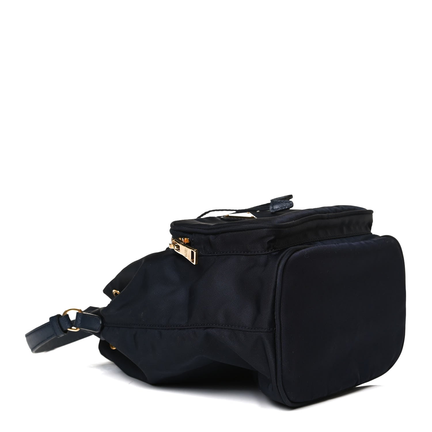 Prada Saffiano Tessuto Nylon Mini Bucket Crossbody Bag Navy 3 of 14