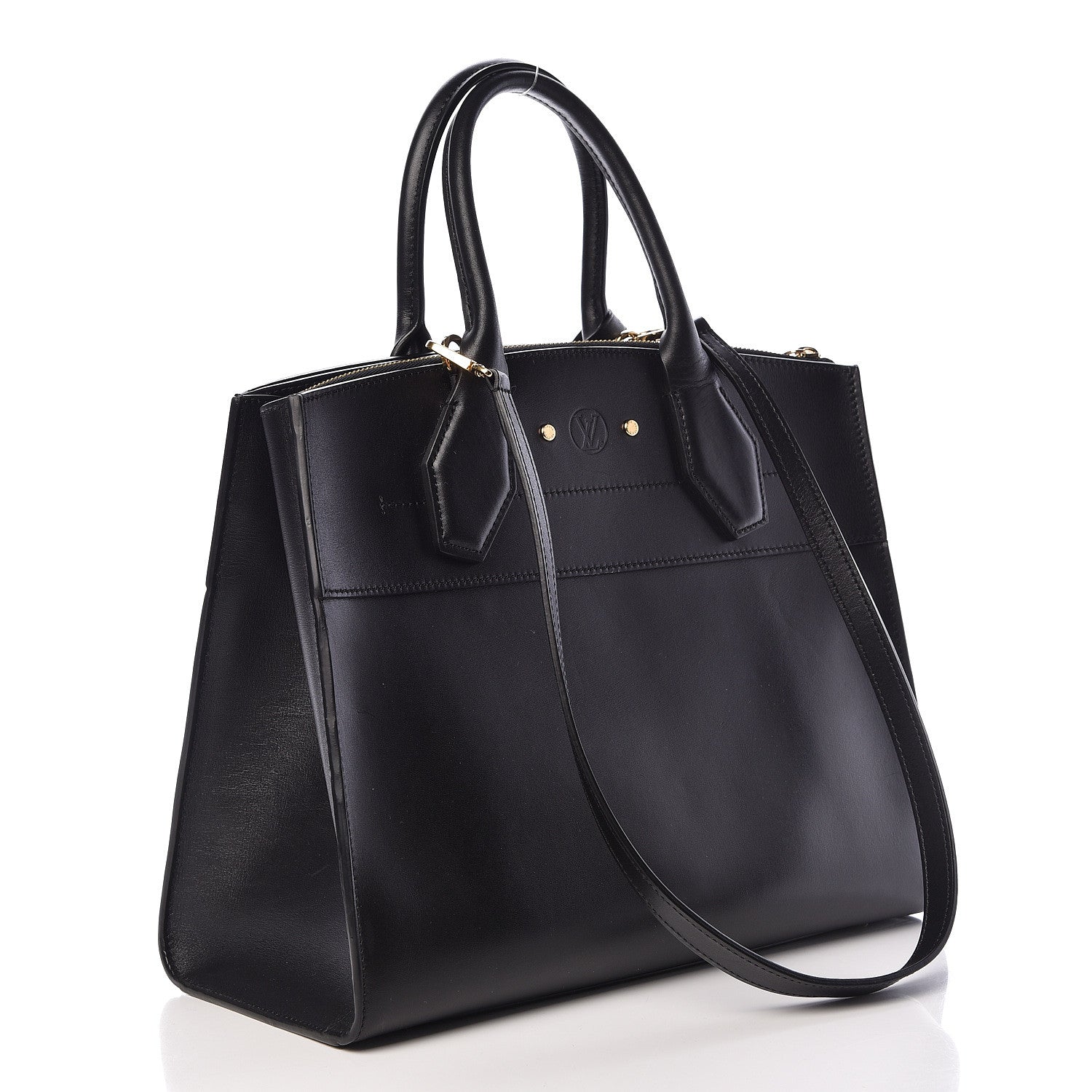 Louis Vuitton Calfskin City Steamer MM Black 3 of 12