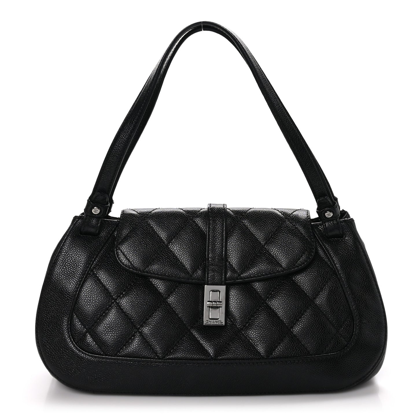 Caviar Quilted Small Mademoiselle Flap Bag Black