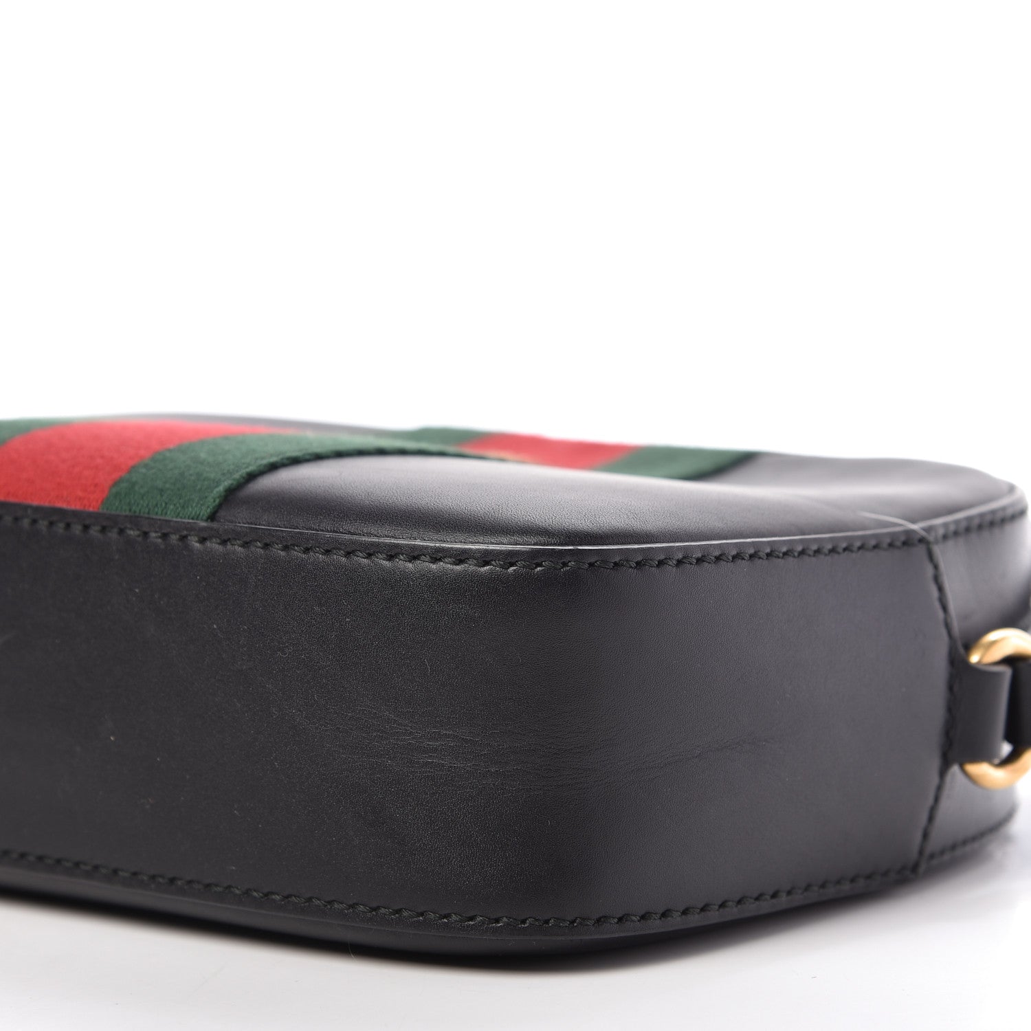 Gucci Calfskin Web Small Webby Bee Shoulder Bag Black 7 of 9