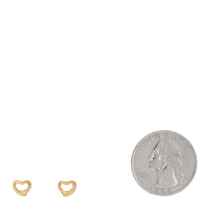 Tiffany 18K Yellow Gold 7mm Elsa Peretti Open Heart Earrings 2 of 4