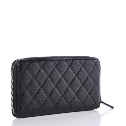 Chanel Caviar Quilted Large Gusset Zip Around Wallet Black 3 of 8