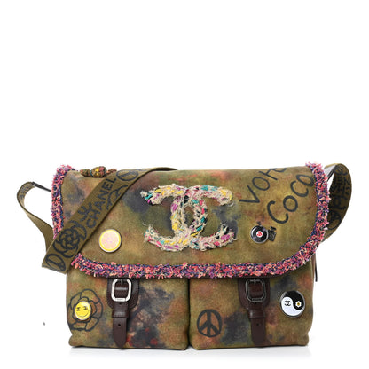 Chanel Washed Toile Large Graffiti On The Pavements Messenger Khaki Multicolor 1 of 4