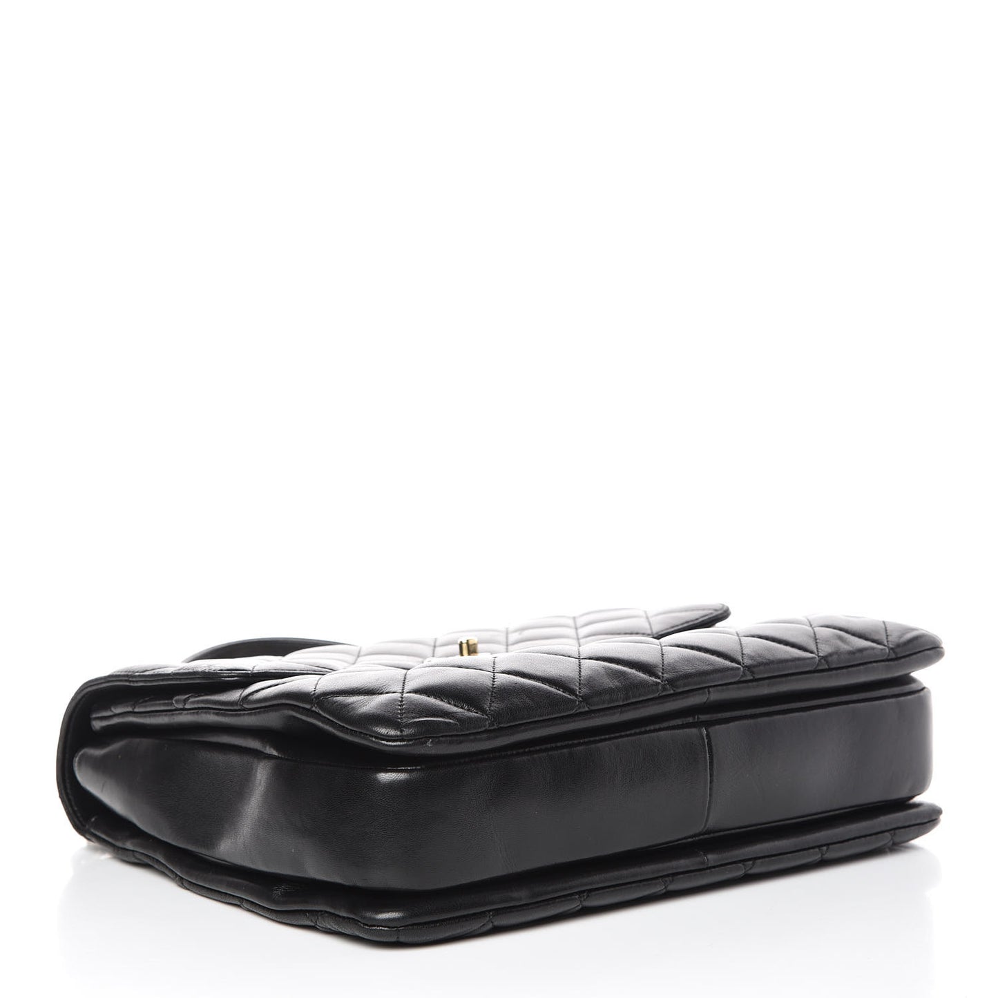 Lambskin Quilted Large Trendy CC Dual Handle Flap Bag Black