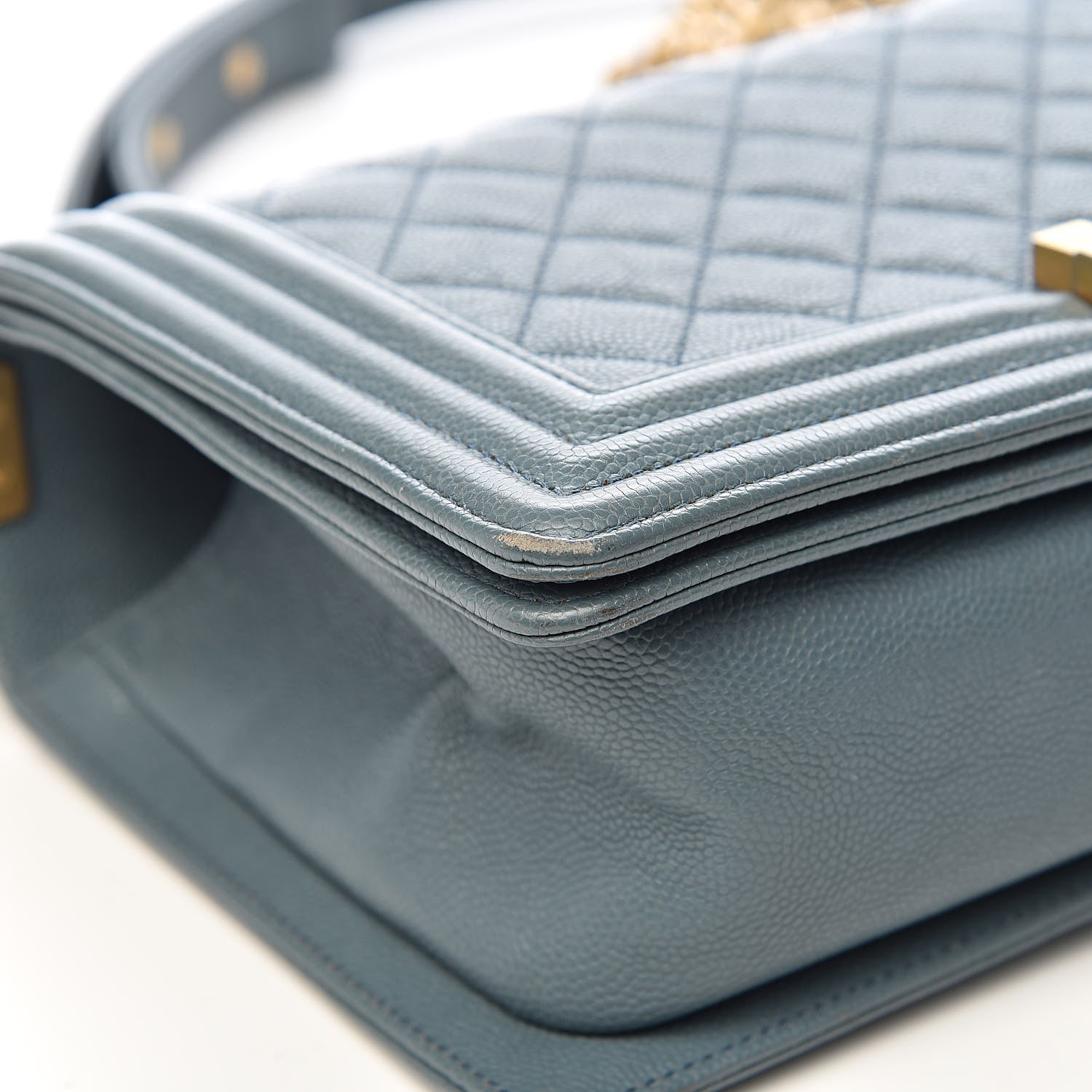 Chanel Caviar Quilted Medium Boy Flap Blue 9 of 13
