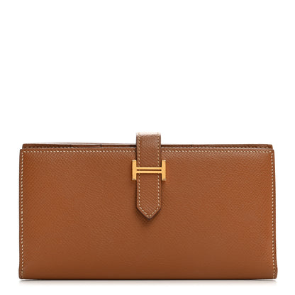 Hermes Epsom Bearn Gusset Wallet Gold 1 of 9