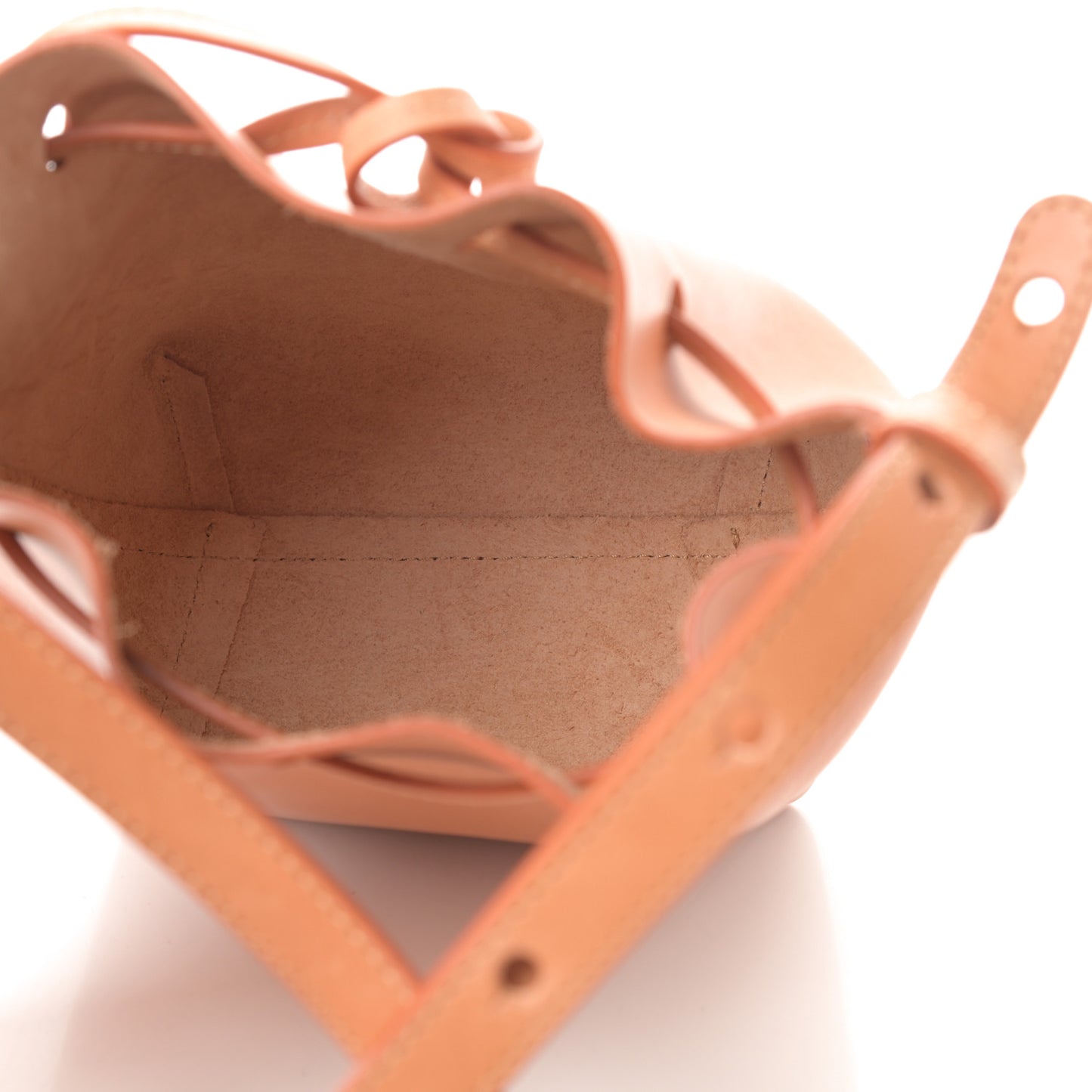 Vegetable Tanned Calfskin Mini Mini Bucket Bag Cammello Sun