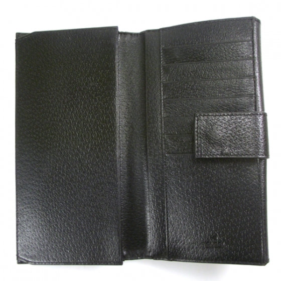 Leather Monogram Continental Bamboo Wallet