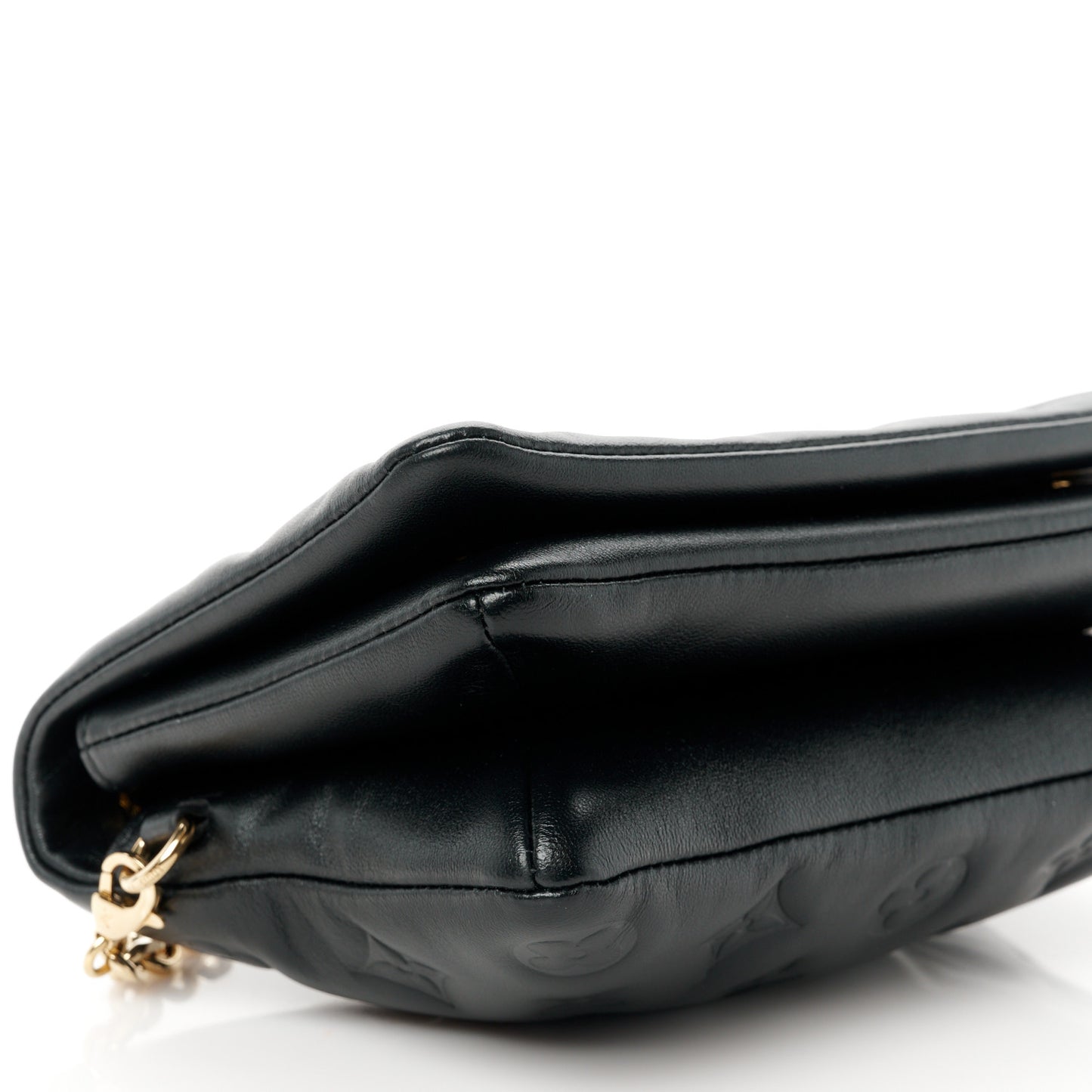 Lambskin Embossed Monogram Pochette Coussin Black