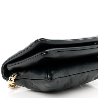 Louis Vuitton Lambskin Embossed Monogram Pochette Coussin Black 8 of 9