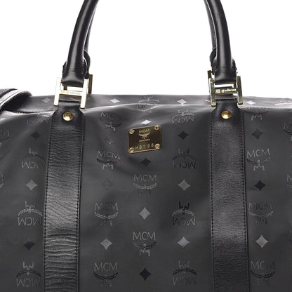 MCM Monogram Coated Canvas Weekender Black 9 of 18