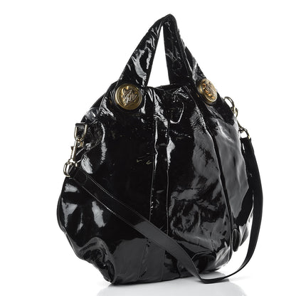 Gucci Patent Large Hysteria Top Handle Bag Black 3 of 9