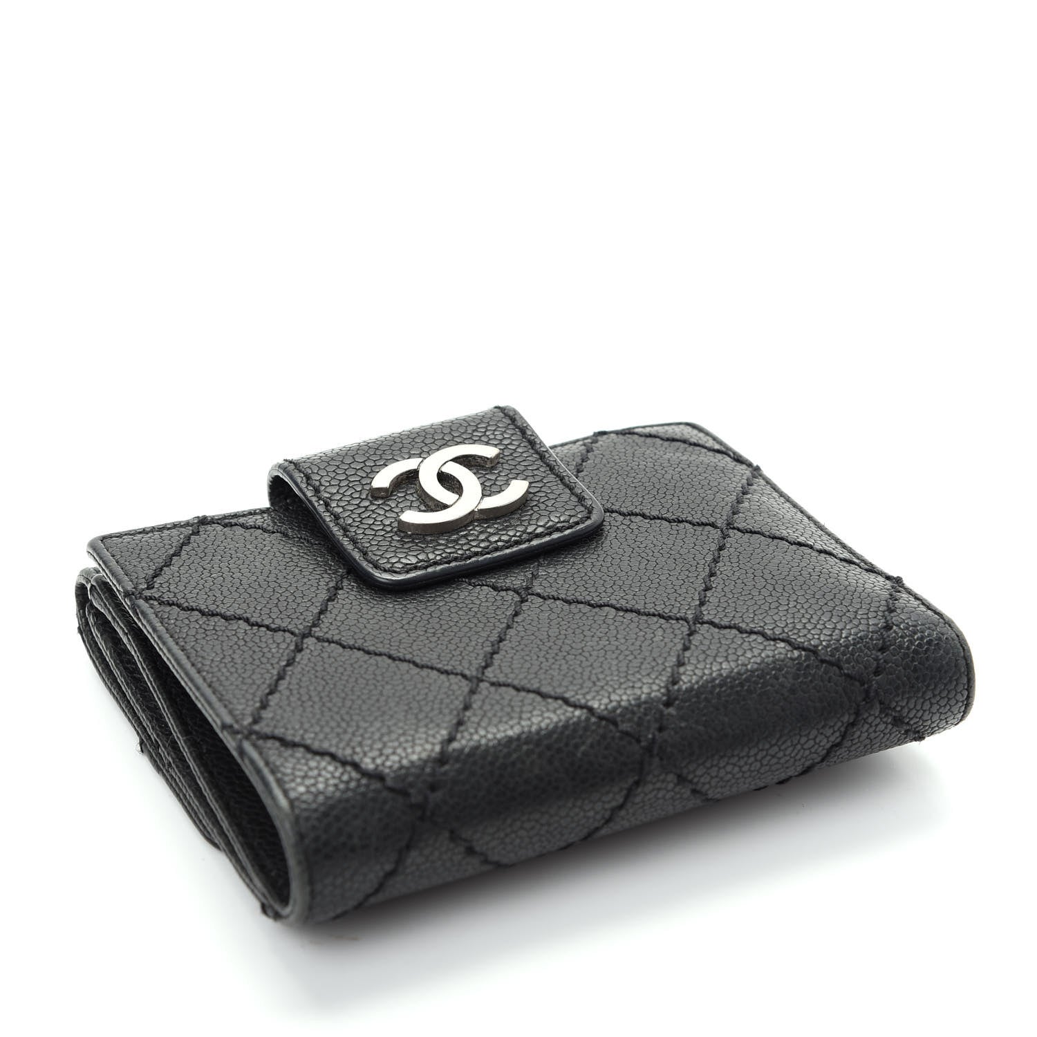 Chanel Caviar Outdoor Ligne French Wallet Black 4 of 9