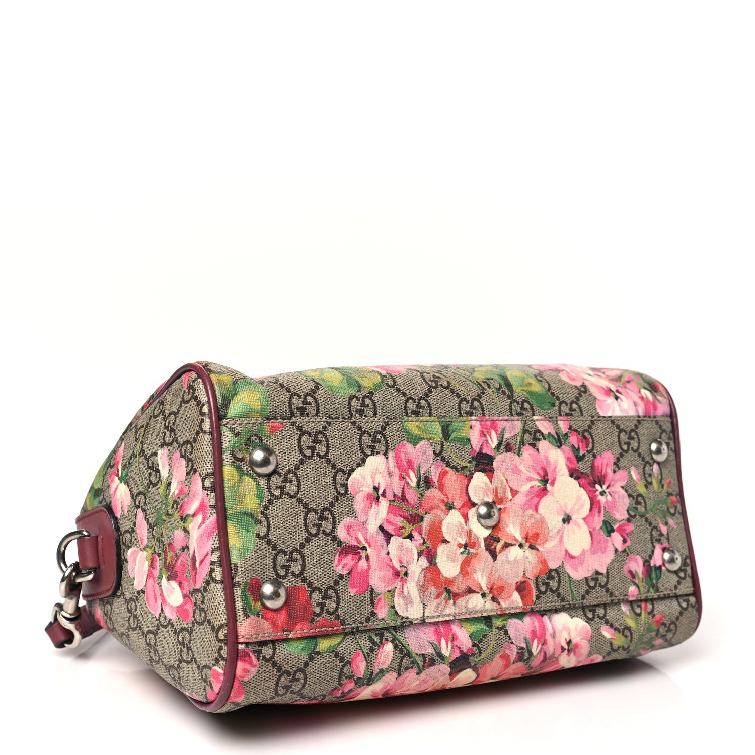 Gucci GG Supreme Monogram Blooms Small Boston Beige Multicolor Dry Rose 4 of 13