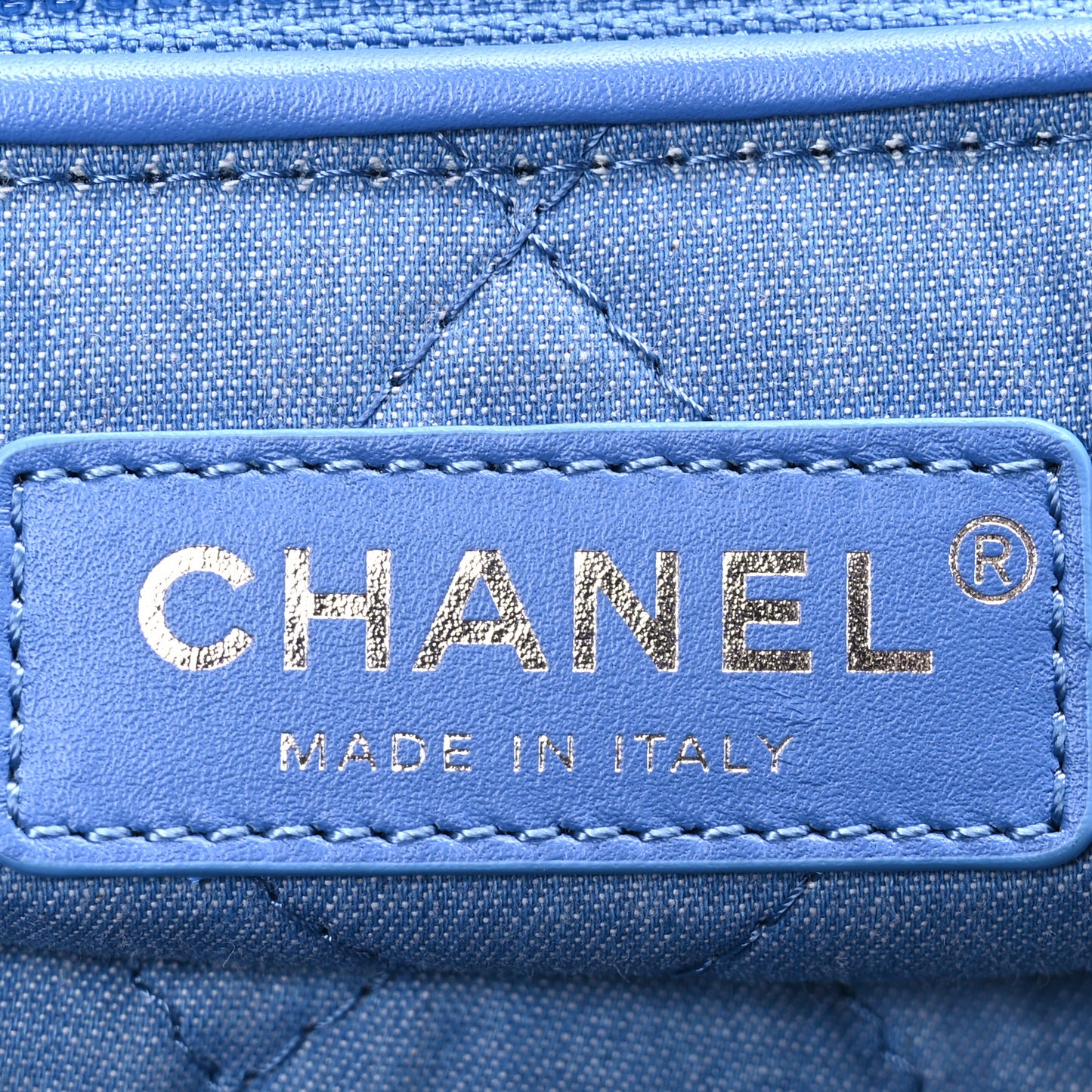 Denim Sequin Chanel 22 Blue