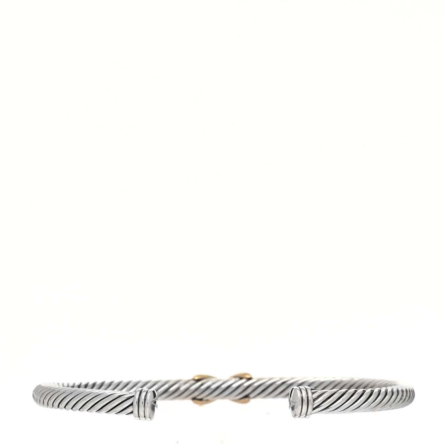 Sterling Silver 18K Yellow Gold 4mm X Station Cable Bracelet