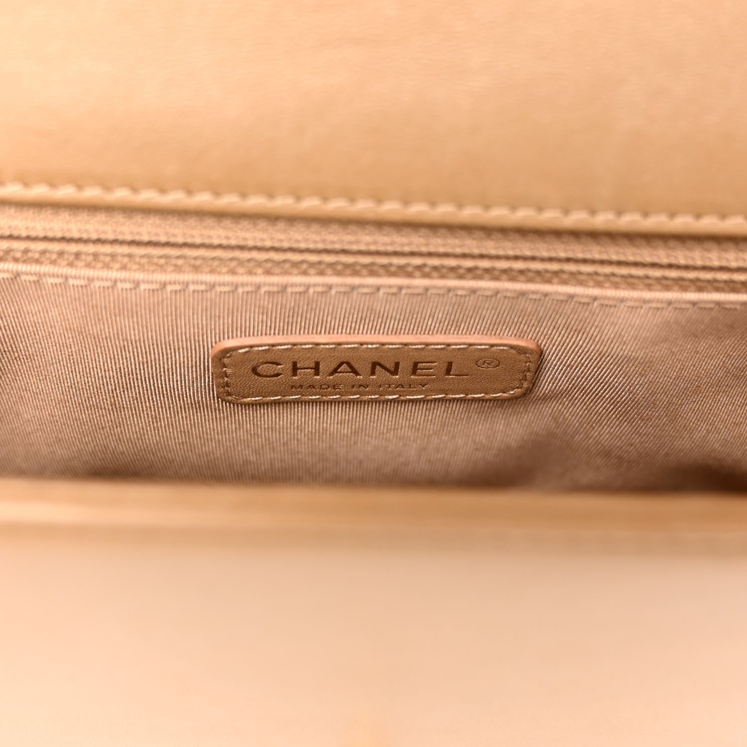 Chanel Lambskin Quilted New Medium Boy Flap Dark Beige 6 of 12
