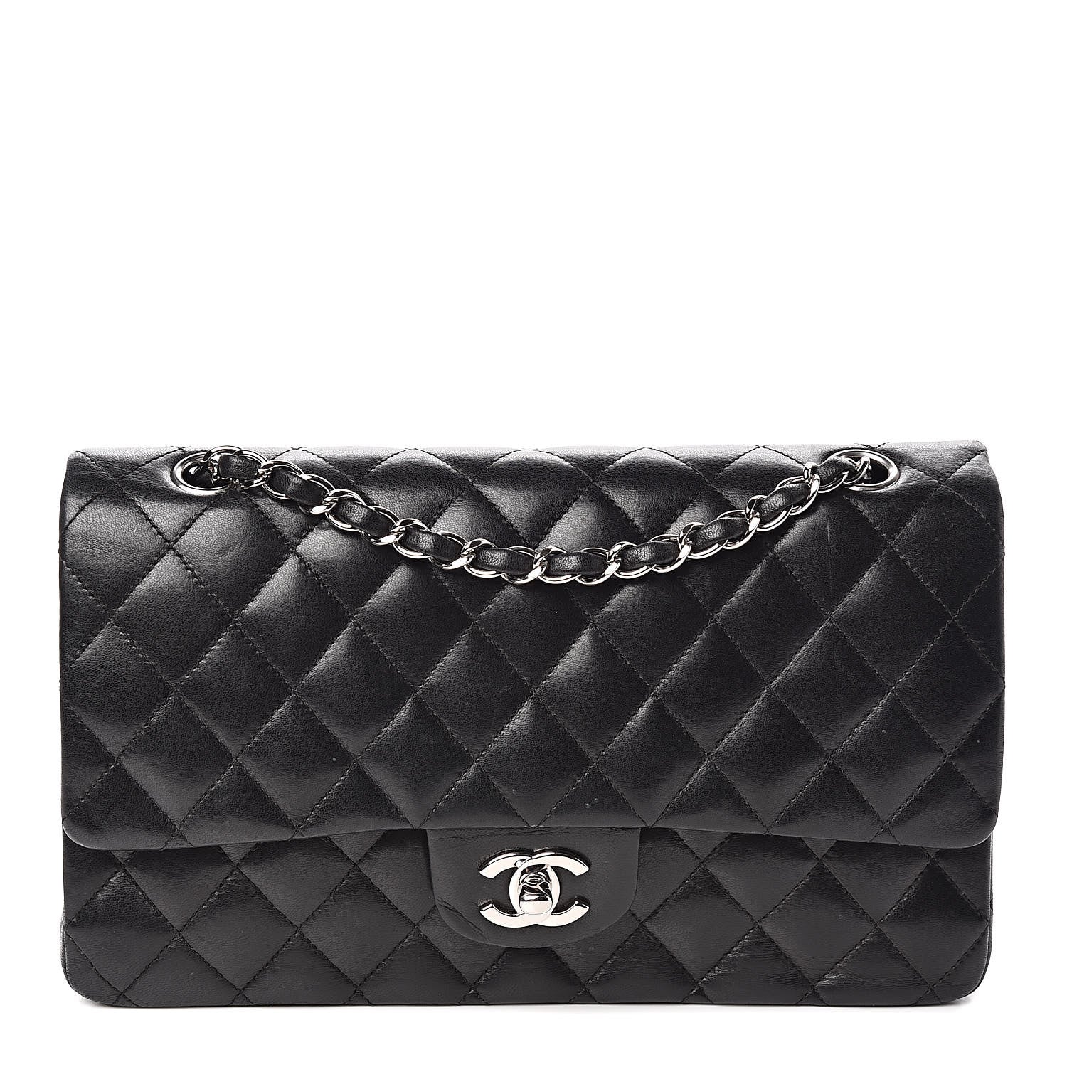 Chanel Lambskin Quilted Medium Double Flap Black 1 of 14
