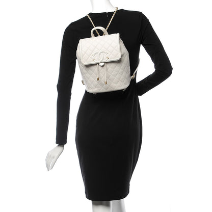 Chanel Caviar Quilted Filigree Backpack White 2 of 10