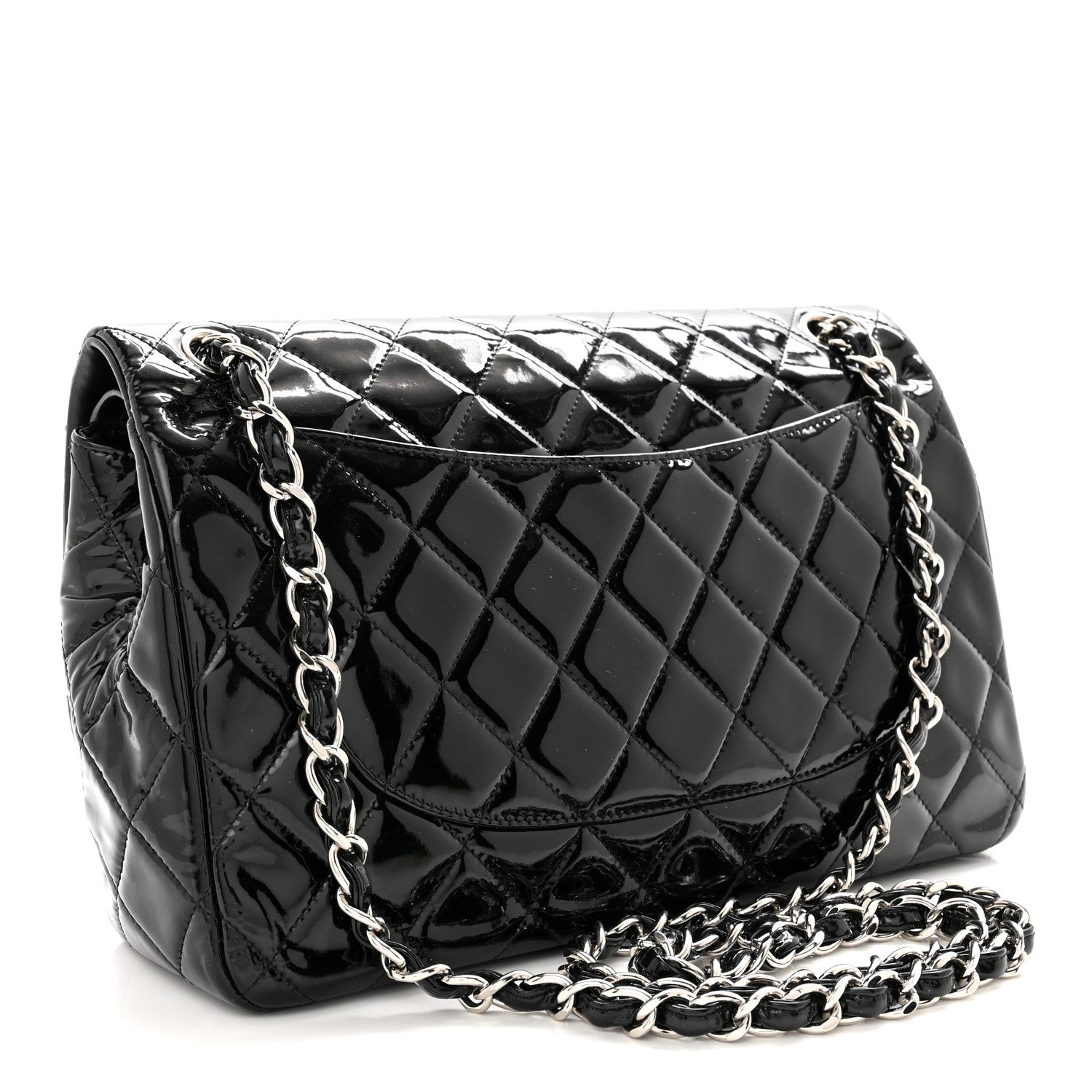 Chanel Patent Quilted Jumbo Double Flap Black 3 of 11