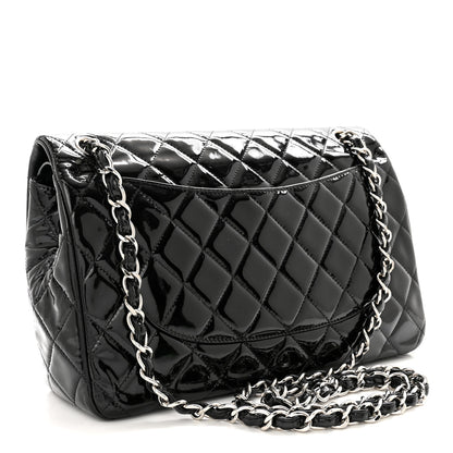 Chanel Patent Quilted Jumbo Double Flap Black 3 of 11