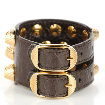 Balenciaga Agneau Arena Three Row Giant Gold Bracelet Cigare Fonce 5 of 10