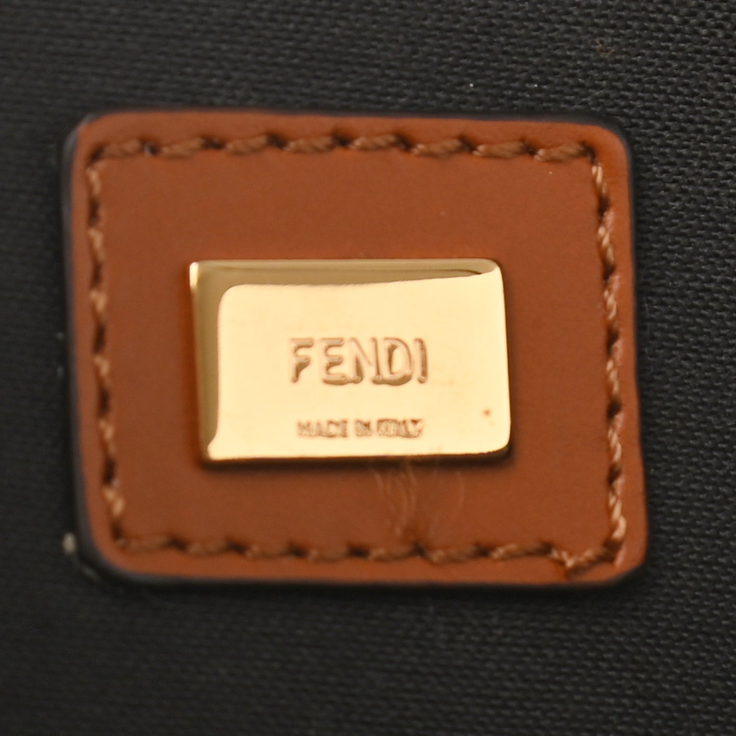 Vitello King Logo Embossed Large Flat Pouch Cuoio
