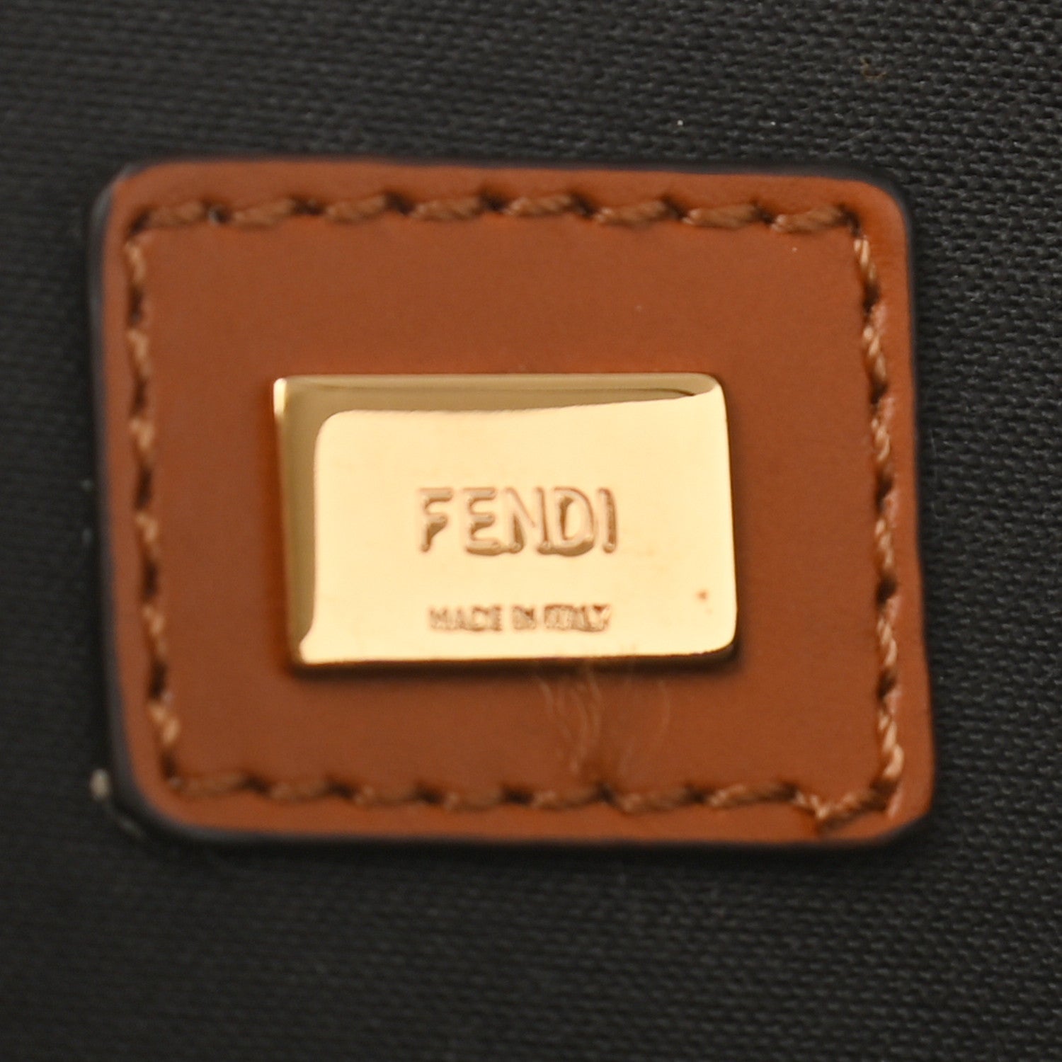 Fendi Vitello King Logo Embossed Large Flat Pouch Cuoio 6 of 8