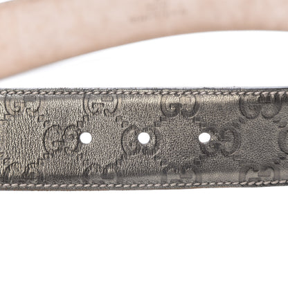Gucci Metallic Guccissima Signature Belt 90 36 Dark Brown 4 of 6