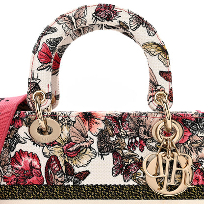 Christian Dior Canvas Embroidered Butterfly Print Medium Lady D-Lite Multicolor 5 of 9