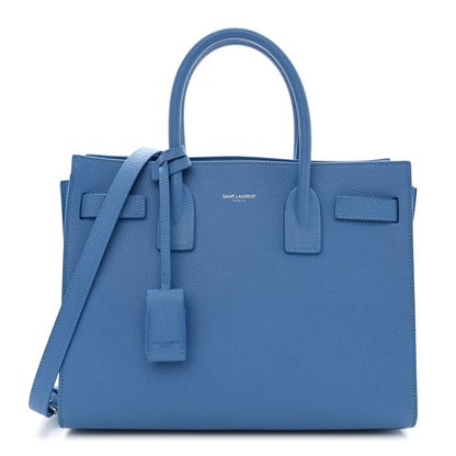 Saint Laurent Grained Calfskin Baby Sac De Jour Blue Clair 1 of 16
