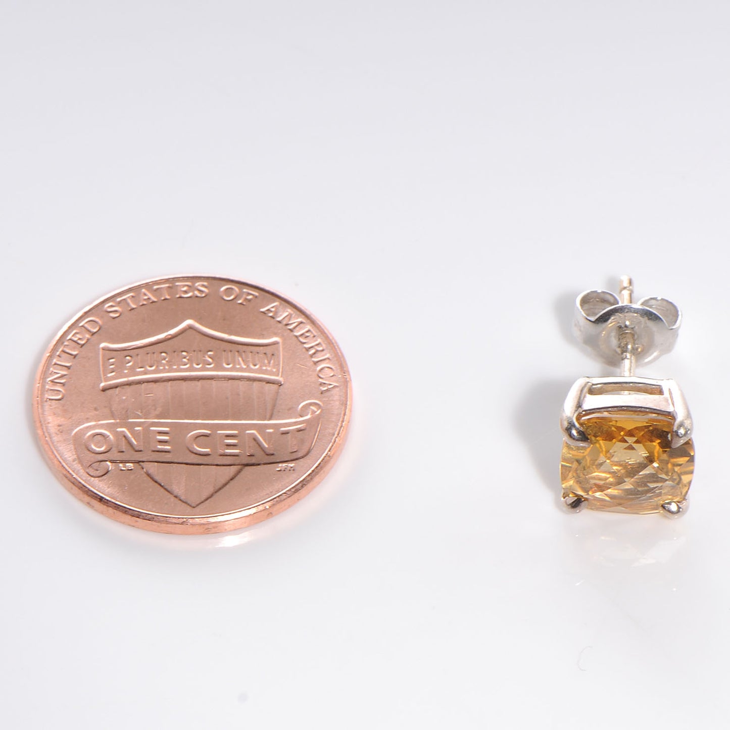 Sterling Silver Citrine Stud Earrings