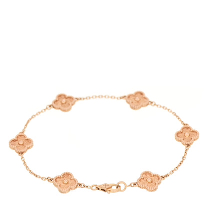Van Cleef & Arpels 18K Rose Gold 6 Motifs Sweet Alhambra Bracelet 2 of 5