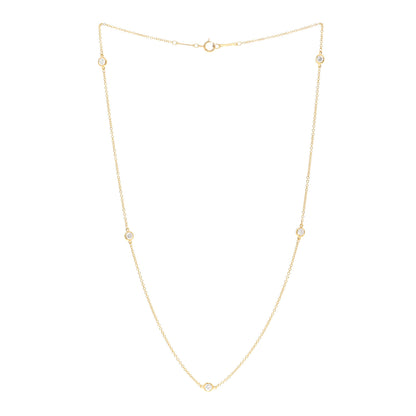 Tiffany 18K Yellow Gold Diamond .45ctw 5 Station Diamonds by the Yard Necklace 3 of 4