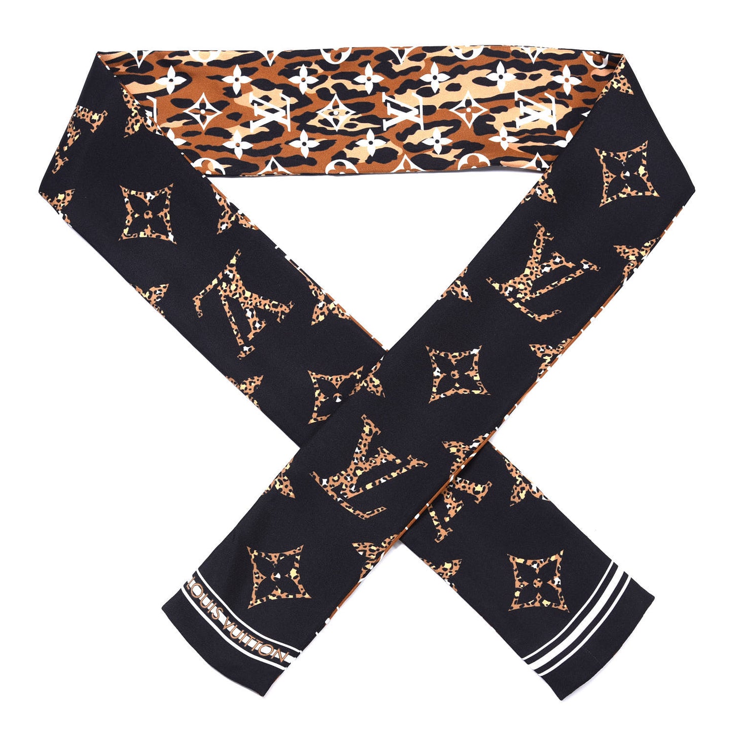 Silk Monogram Giant Jungle Bandeau Black