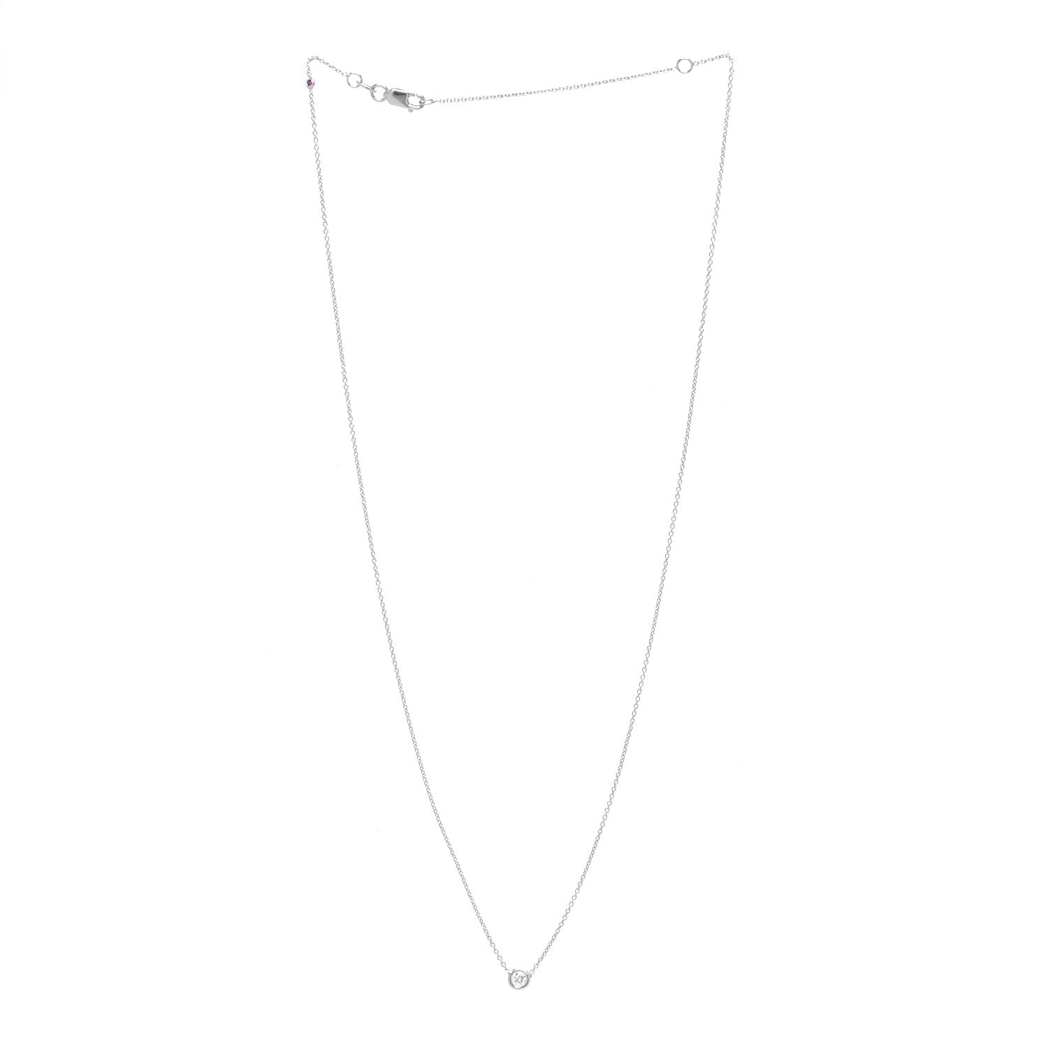 Roberto Coin 18K White Gold Diamond .10ct Diamonds by the Inch Pendant Necklace 3 of 5