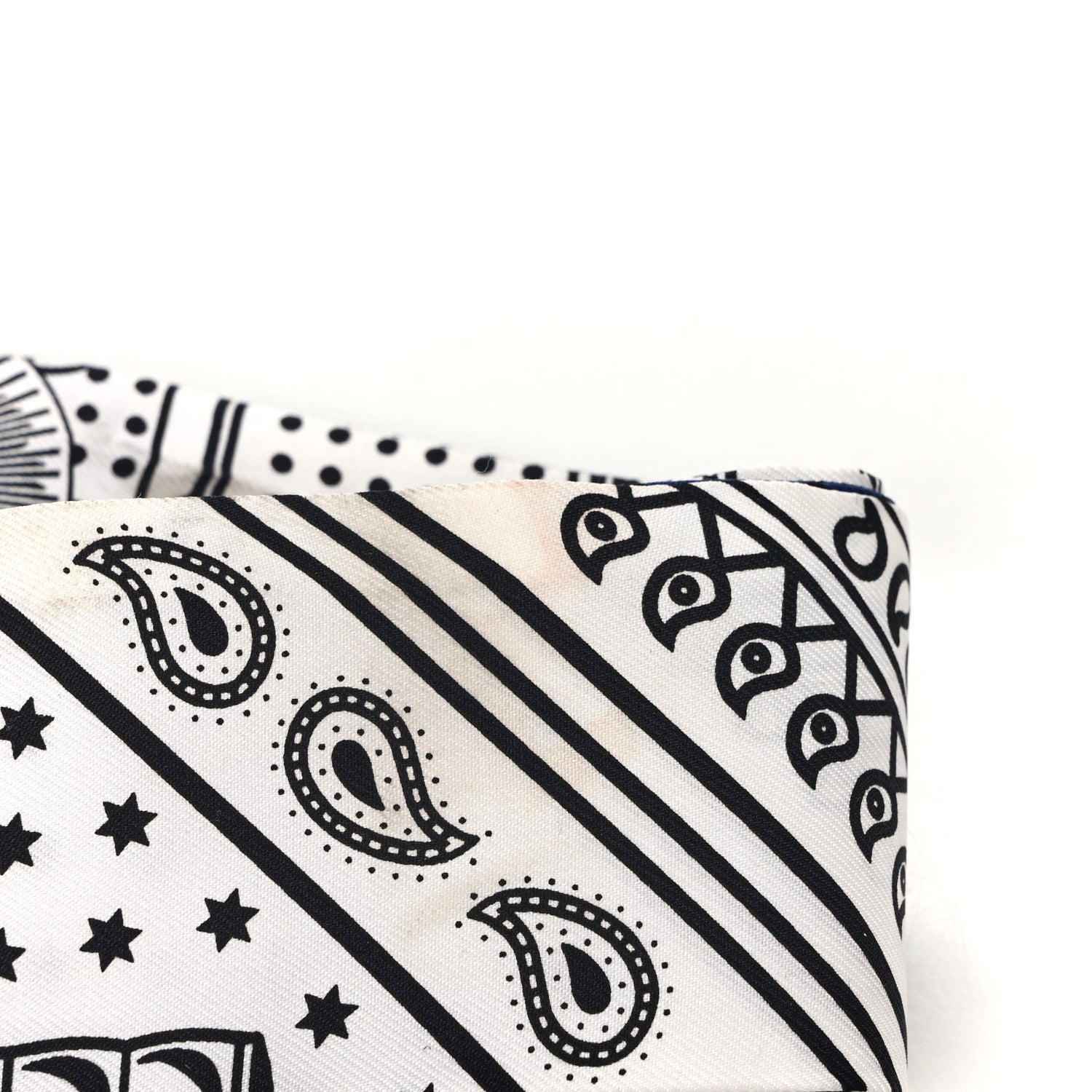 Hermes Silk Eperon d'Or Cut Twilly White Marine Black 6 of 6