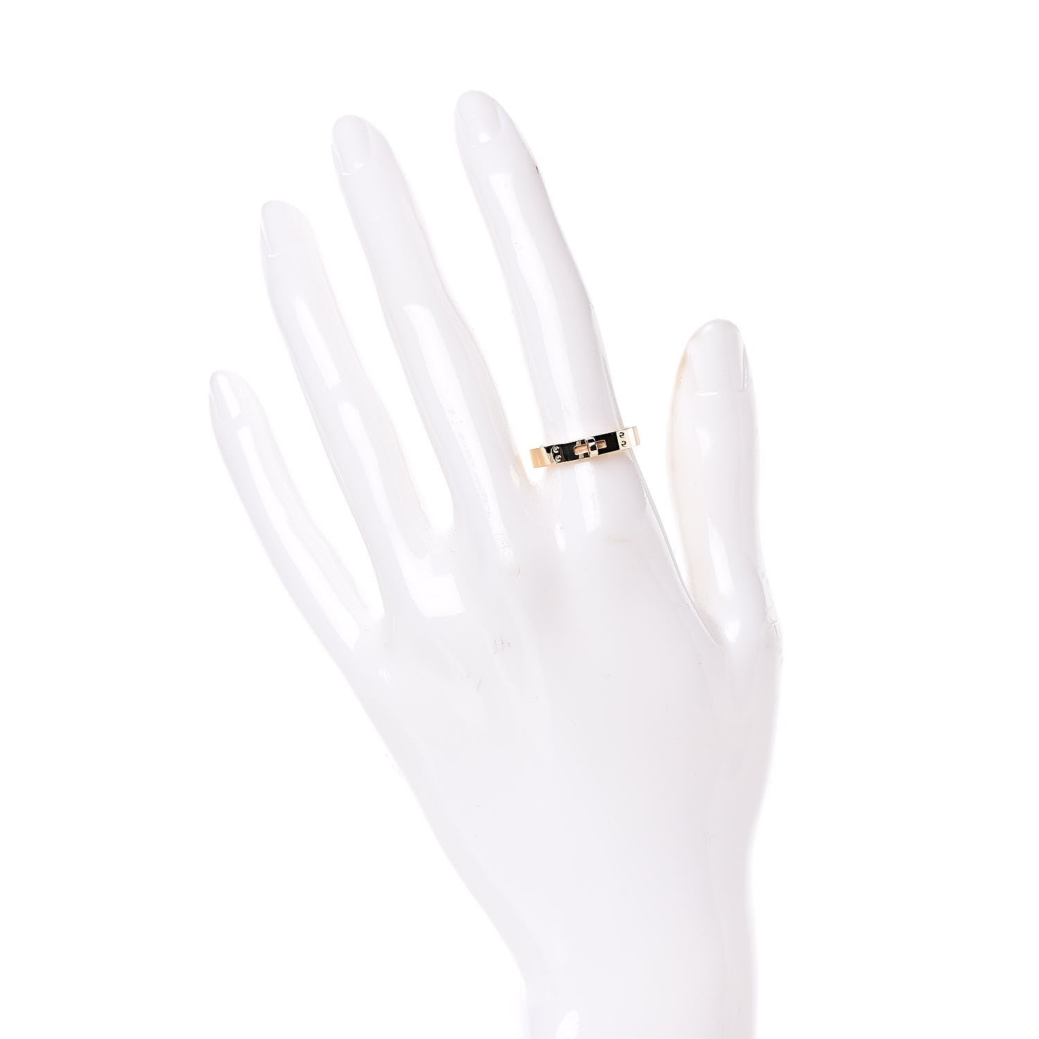 Hermes 18K Yellow Gold TPM Kelly Ring 54 6.75 2 of 7