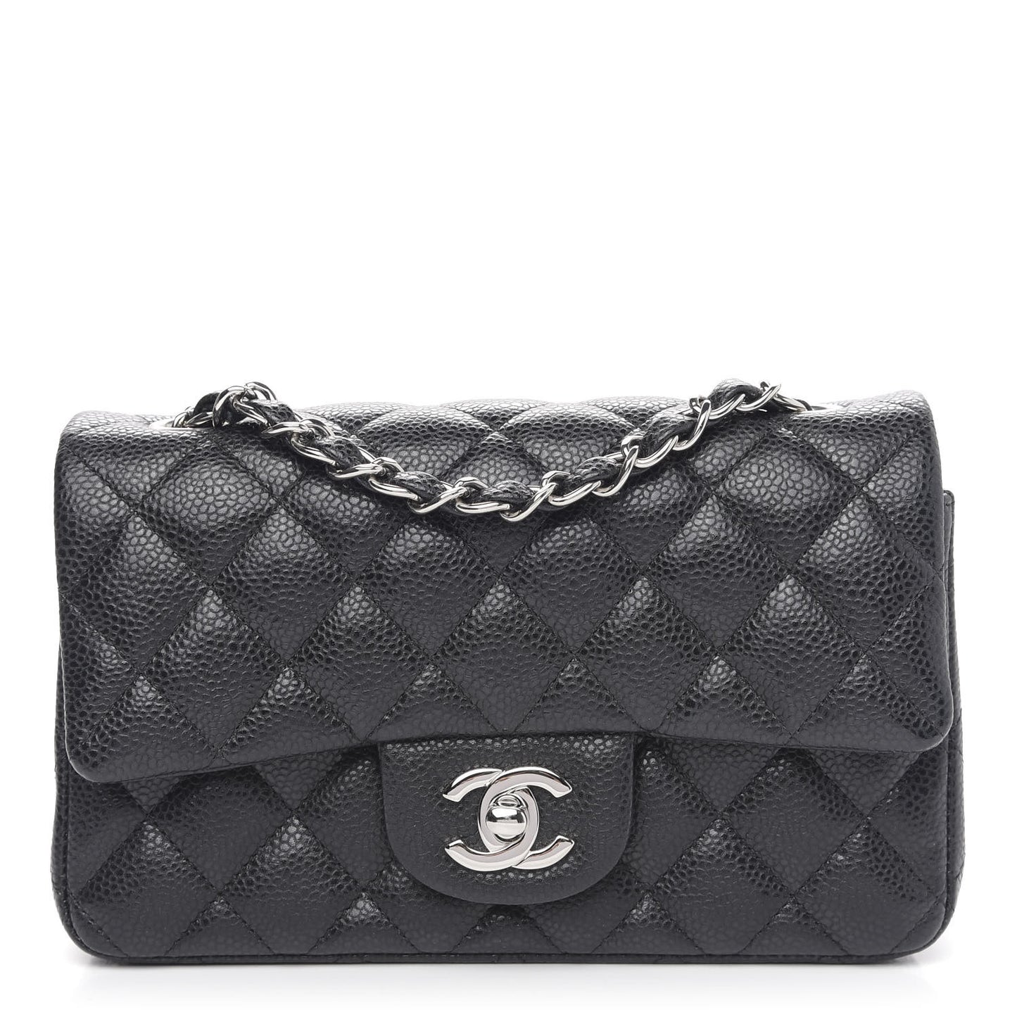 Caviar Quilted Mini Rectangular Flap Black