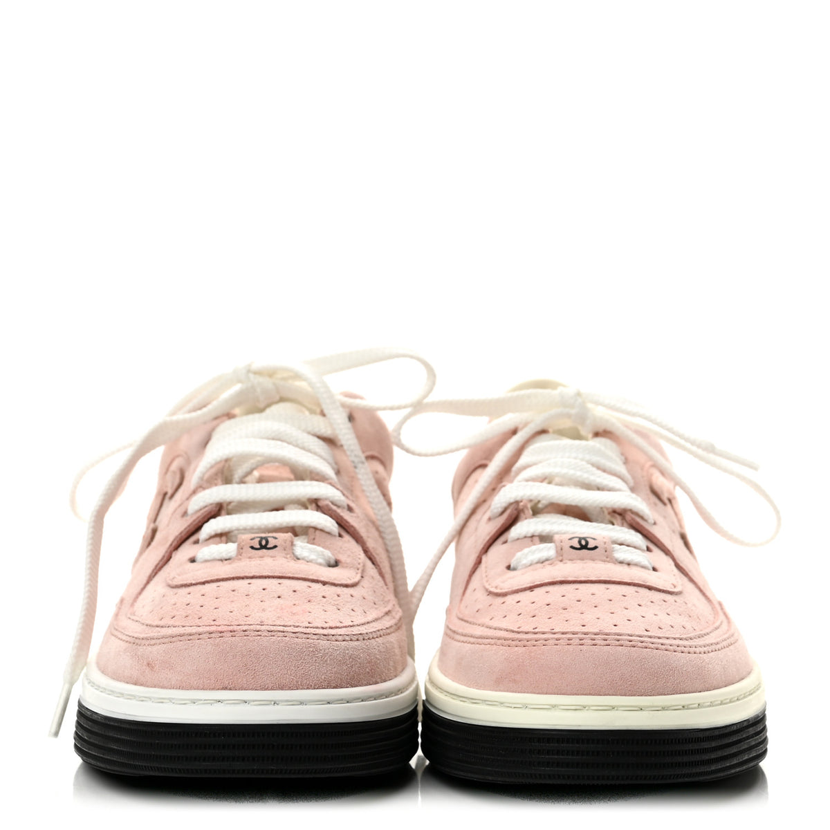 Chanel Suede Womens CC Sneakers 38.5 Light Pink 3 of 11