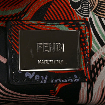 Fendi Calfskin Orchid Large Peekaboo Iconic Satchel Black Multicolor 6 of 10