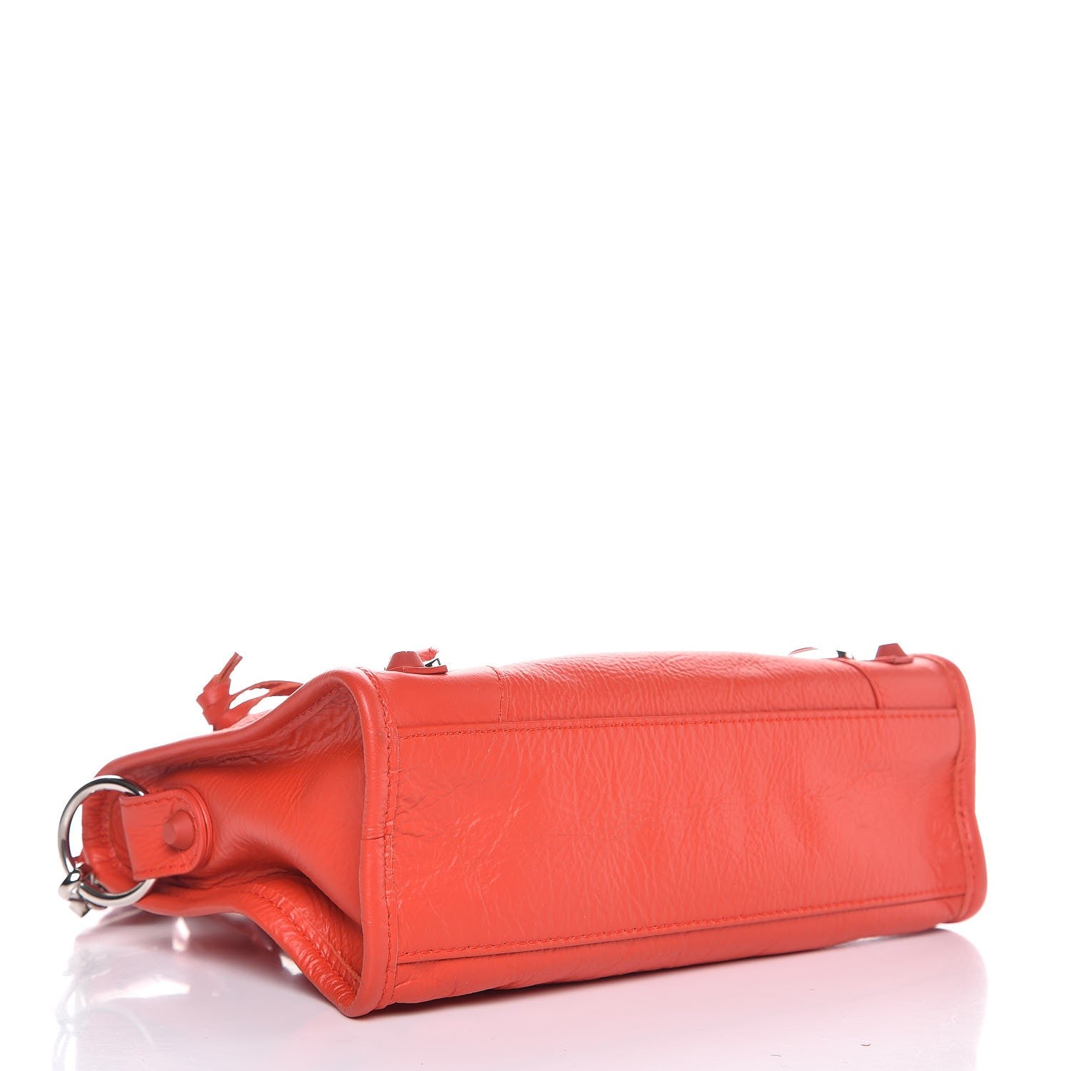 Balenciaga Matte Goatskin Rubber Covered Classic Hardware Mini City Rouge Coquelicot Rouge Braise 4 of 7
