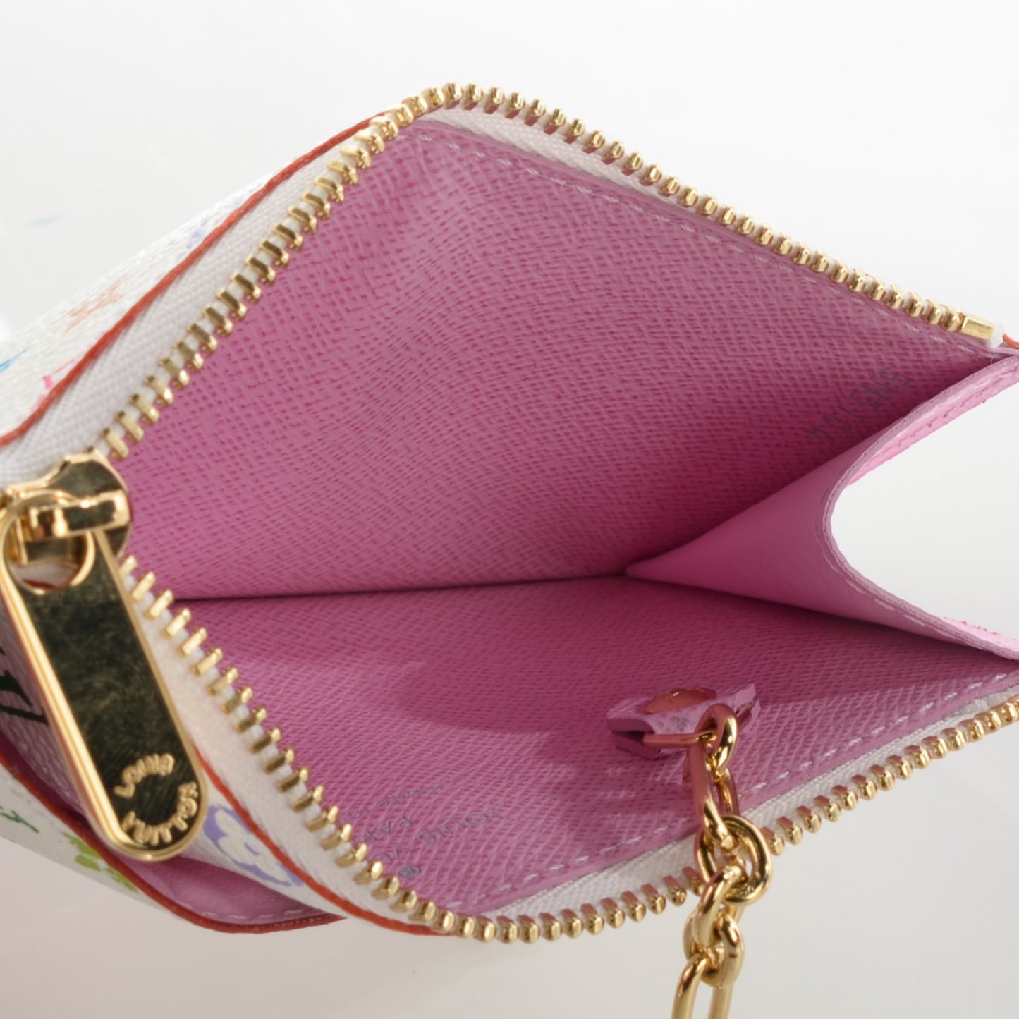 Monogram Multicolor Key Pouch White Litchi