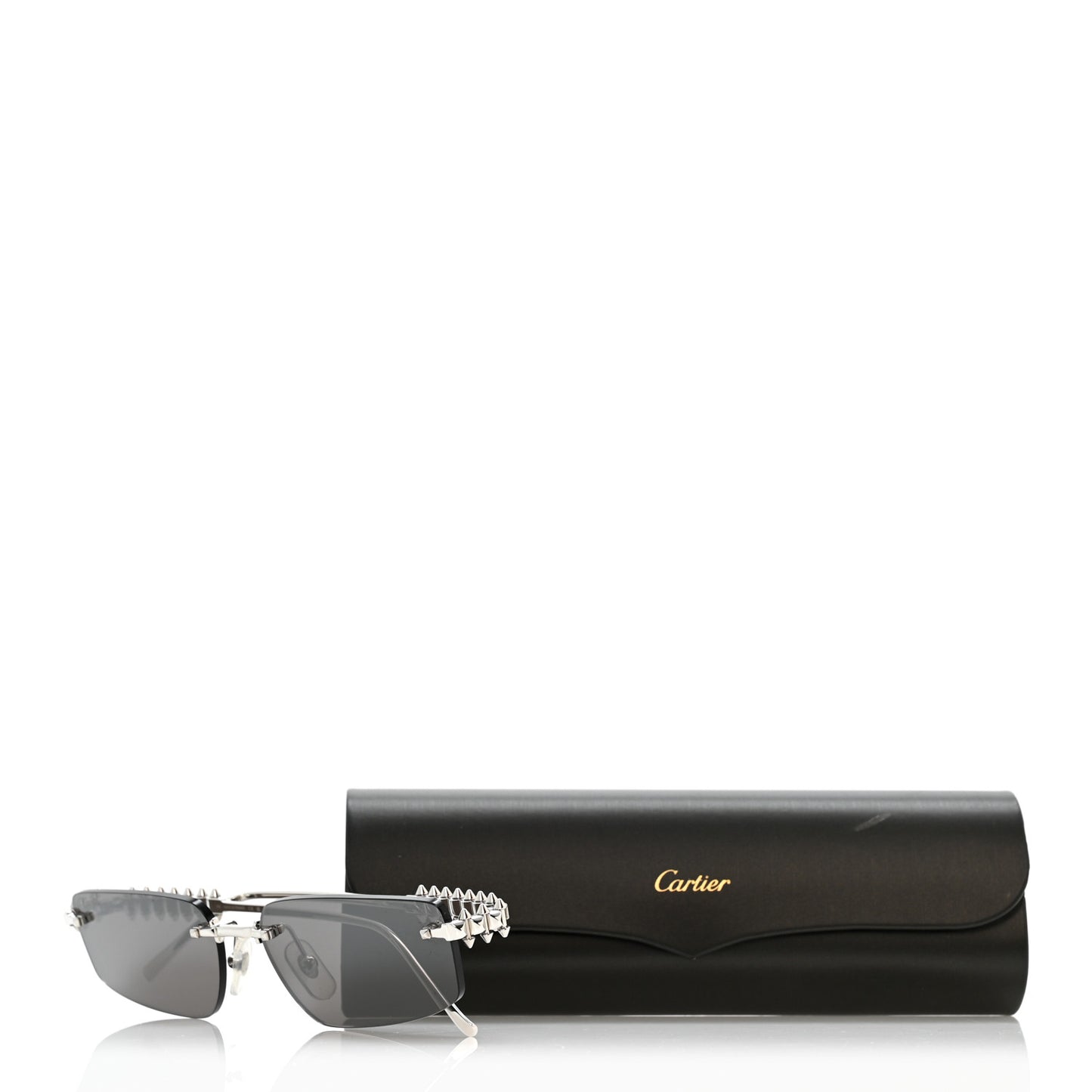 Clash De Cartier Rectangular Sunglasses Smoke Silver