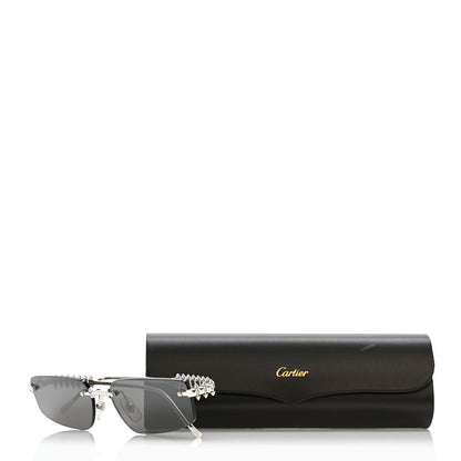 Cartier Clash De Cartier Rectangular Sunglasses Smoke Silver 8 of 8