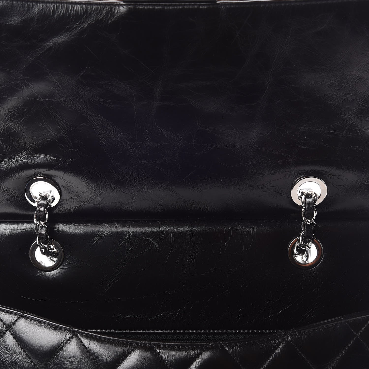 Chanel Glazed Calfskin Quilted Small CC Delivery Tote Black 8 of 11