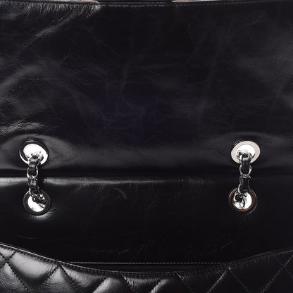 Chanel Glazed Calfskin Quilted Small CC Delivery Tote Black 8 of 11