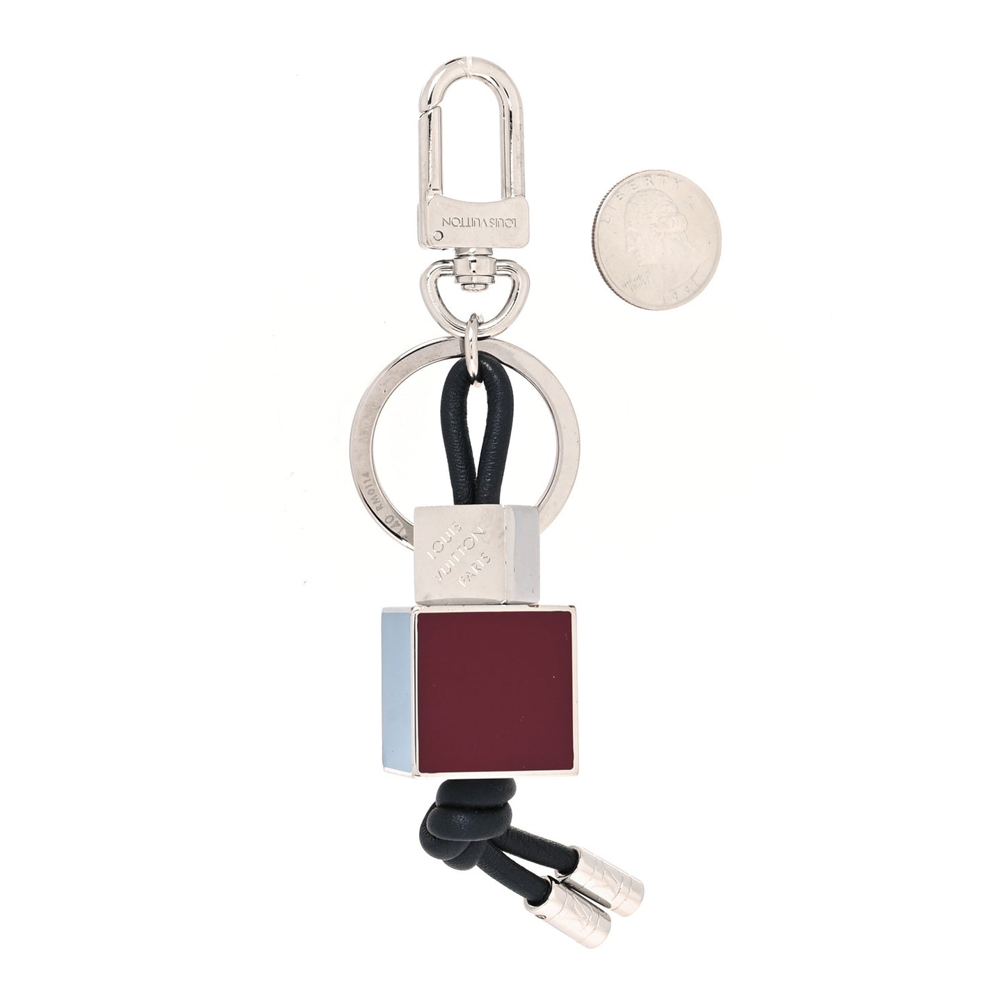 Palladium Damier Cube Bag Charm Key Holder