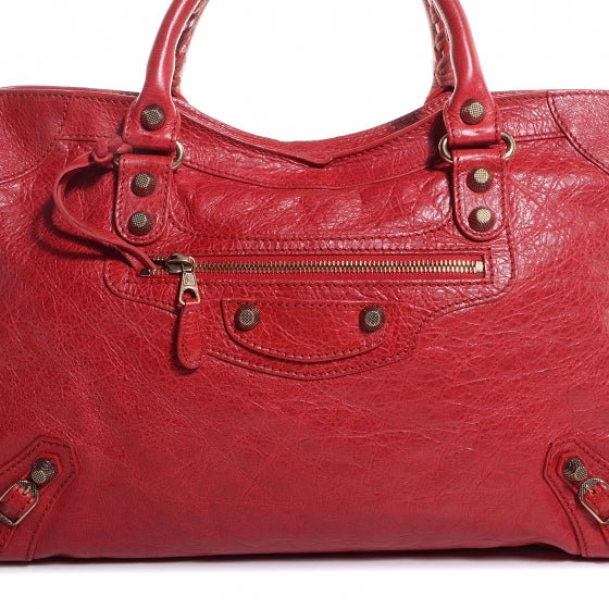 Agneau Giant 12 Rose Gold Hardware City Rouge Coquelicot