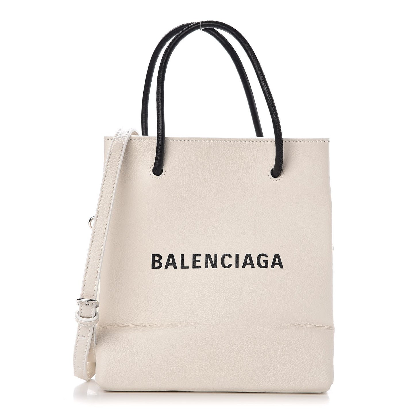 Calfskin Logo XXS Shopping Tote White